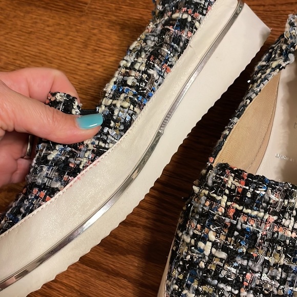 RON WHITE Sha-Nell TWEED boucle SLIP ON SNEAKER CUSHIONED COMFORT 37 1/2 - Picture 13 of 16